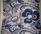 Vintage Retro 60's  Bold Huge Mod Floral Interiors Fabric ~ Navy Blue White