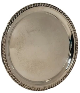 Vintage Leonard Silver Plate 15" Serving Tray Round. - Picture 1 of 5