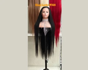 40'' lace front Black human hair blended wig-22'' fit cap | Glam Locks Wigs - Picture 1 of 7