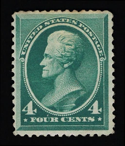 ERSCHWINGLICHE ORIGINAL SCOTT #211 SS-VZ POSTFRISCH OG H 1883 ABNC 4 ¢ BLAU GRÜN #11480 - Bild 1 von 2
