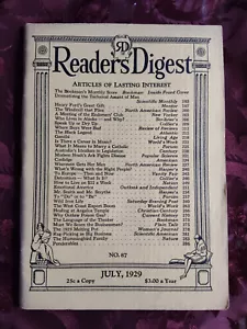 Readers Digest Juli 1929 Will Rogers Calvin Coolidge John Erskine Albert J Nock - Bild 1 von 1