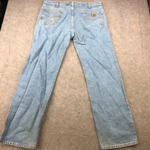 Carhartt Jeans Mens 38x34  Pockets Work Denim Distressed Worn Workwear a1* - Picture 1 of 13
