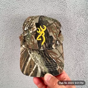 Browning Camo Hunting Cap Camouflage Hat Strapback Embroidered Logo One Size - Picture 1 of 8
