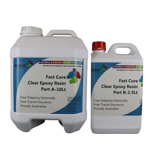 Fast Cure Clear Epoxy 2Pk Resin 2Hrs Cure Time Easy DIY Concrete Tile TimberDIY - Picture 1 of 30