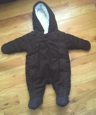 Macacão de neve marrom Threads 0-3M forro de algodão orgânico - Imagem 1 de 4