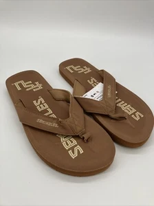 Mens Florida State Seminoles FOCO Color Pop Brown Flip Flop Sandals Sz XL 13/14 - Picture 1 of 10
