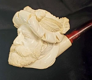   Signed LARGE Handcarved Meeschaum pipe from Turkey  - Picture 1 of 5