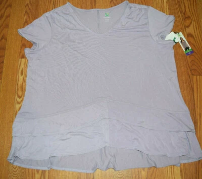 NWT Womens Green Tea Orchid Short Sleeve Double Ruffle S/S Top Shirt Size L - Image 1 of 3