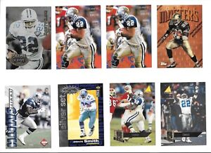 1995 NFL FOOTBALL EMMITT SMITH LOT OF 13 CARDS,PLAYOFF,METAL,SKYBOX,EDGE,COWBOYS