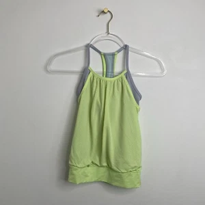Ivviva Double Dutch Tank Top Light Green Color Size 8 By Lululemon Girl - Picture 1 of 6