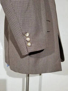 Abrigo Blazer Chaqueta Bert P 52S Marrón/Azul a Cuadros de Dientes 4 TEMPORADAS Tweed Deportivo Nuevo sin Etiquetas  - Imagen 1 de 13