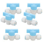  6 Pcs Plastic Water Purifier Ball Valve Shut off Valves for