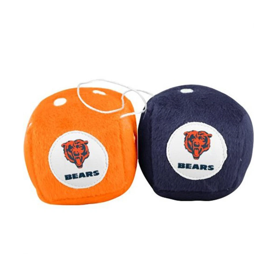 New NFL Chicago Bears Plush Fuzzy Dice Rear View Mirror Dangle Hanging Foto 1 de 1