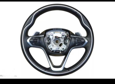 Volante dianteiro de couro preto e branco BMW I12 I15 i8 2014 - 2020 fabricante de equipamento original - Imagem 1 de 4