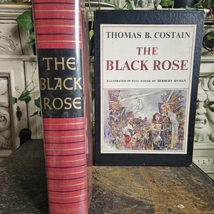 The Black Rose, by Thomas B. Costain-1953-hardcover In Box Vintage - Foto 1 di 21