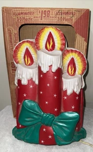 1950'S VTG CHRISTMAS LA GOODMAN JR LIGHT UP CANDLE DECOR IN BOX - Picture 1 of 12