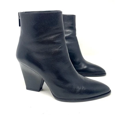 Botines Stuart Weitzman de cuero negro punta gruesa tacón para mujer 9 $595 Foto 1 de 4