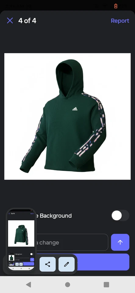 Sudadera con capucha verde Adidas a rayas para mujer Foto 1 de 1