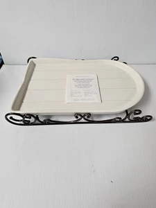 Princess House #2380 Ceramic Sleigh Serving Tray with Metal Runners – 13.5" New - Picture 1 of 2