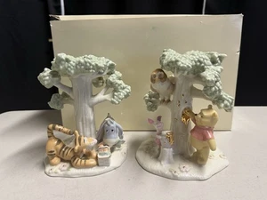 Rare Disney 2004 Lenox Pooh's Picnic Candlestick Piglet Eeyore Tigger - Picture 1 of 17