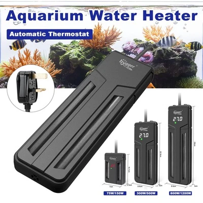 Termostato submersível ajustável tanque de peixes aquecedor aquário hygger 10W-1200W - Imagem 1 de 4