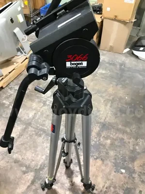 Bogen 3066 Black Professional Manfrotto Tripod Fluid Head & Manfrotto Tripod - Image 1 of 4
