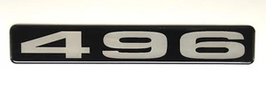 496 EMBLEM (B) Super Sized SATIN CHROME ON BLACK - Picture 1 of 2