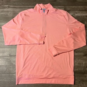 Johhnie-O 1/4 Zip Performance Long Sleeve Medium Lightweight Pullover, Salmon - Picture 1 of 9