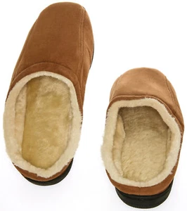 Men's Memory Foam Microsuede Slip-On House Slipper, Size 7-8, Camel Brown - Picture 1 of 6