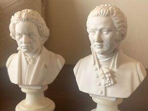 Beethoven And Mozart Busts By A. Gianelli.   Made From Bonded Marble