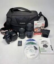 Cámara digital Canon EOS Rebel T3 negra con kit de lentes EFS 18-55 mm y 75-300 mm