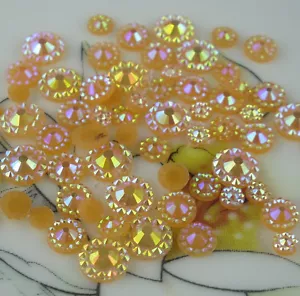 Arte en uñas naranja rojo AB Múltiples facetas gelatina espalda plana estrás estrás 3 4 5 6mm HAZLO TÚ MISMO - Imagen 1 de 8