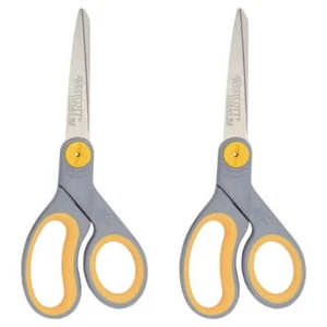 Westcott Titanium Bonded 8" Glide Straight Scissors, Grey/ Yellow, Office, - Picture 1 of 9