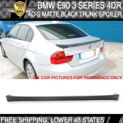 Fits 06-11 BMW E90 3 Series AC Style Rear Trunk Spoiler Wing Lip Matte Black - Изображение 1 из 4