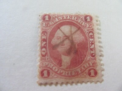 Revenue #R3c 1c Perf. Stamp Used-No Gum-Pen Cancel Auction #1 - Image 1 of 2