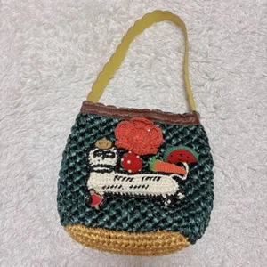TSUMORI CHISATO Women's Basket Bag Knitted Cat Strawberry Watermelon Multicolor - Picture 1 of 11