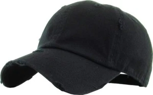 KBETHOS Vintage Washed Distressed Cotton Dad Hat Baseball Cap One Size, Black - Picture 1 of 4