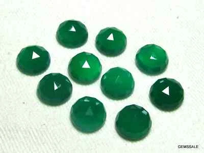 [AL POR MAYOR] PIEDRA PRECIOSA SUELTA FORMA REDONDA CORTE ROSA ÓNIX VERDE NATURAL Foto 1 de 4