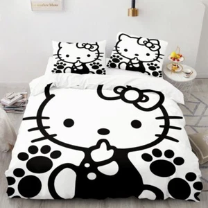 Bedding Kitty Kuromi Melody Quilt Duvet Cover Pillowcase girl gift - Picture 1 of 46