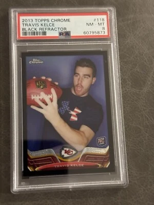 Topps 2013 cromo Travis Kelce/299 refractor negro radiocontrol novato #118 PSA 8 Foto 1 de 2
