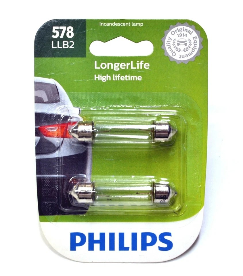 Philips LongerLife 578 12.42W Dos Bombillas Interior Domo Luz Repuesto OE Foto 1 de 4