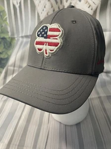 Cappello grigio scuro trifoglio vivo fortunato S/M USA bandiera golf rosso bianco e blu Live Lucky - Foto 1 di 7