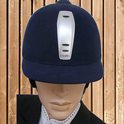 Reithelm Choplin, Reitkappe Choplin, Sturzkappe, flache Riemen, dunkelblau  - Bild 1 von 2