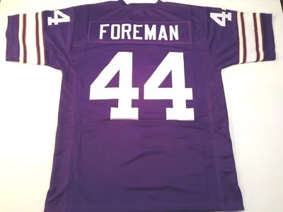 UNSIGNED CUSTOM Sewn Stitched Chuck Foreman Purple Jersey - M, L, XL, 2XL, 3XL - Image 1 of 2