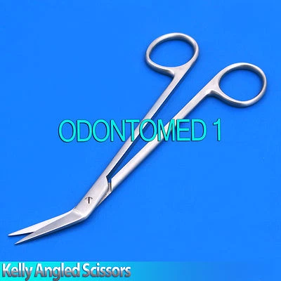 Instrumentos dentales de ortodoncia quirúrgica con tijeras en ángulo Kelly Foto 1 de 3