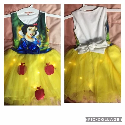 Vestido infantil branco neve tamanho pequeno/2T - Imagem 1 de 4