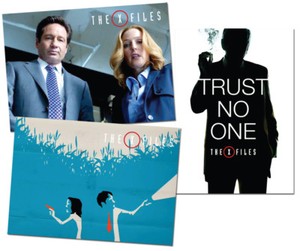 THE X-FILES - Season 10 -  3 Card Promo Set - Fox Mulder Dana Scully Smoking Man