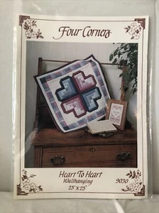 NEW Four Corners "Heart to Heart" Wallhanging 25"x25" quilt pattern no.9030 - Picture 1 of 2
