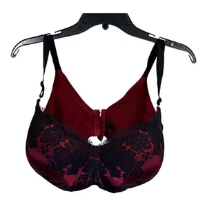 Torrid Curve Bra Womens Size 40DDD Red Black Lace Balconette Lightly Lined - Picture 1 of 6