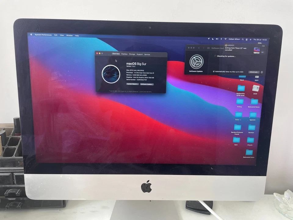 iMac 21.5-inch, Mid 2014 - used condition but works very well. - Image 1 of 1